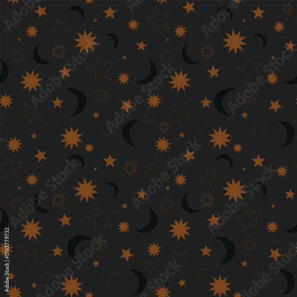 Obraz Black orange night sky vector repeat