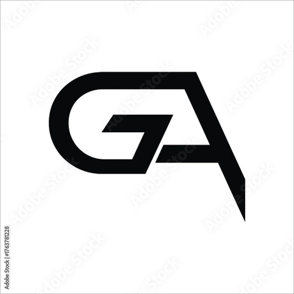 Obraz   GA letter background vector design, GA logo design.