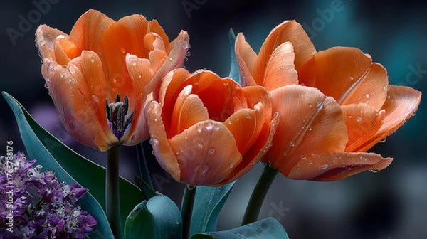 Obraz Orange tulips in spring time