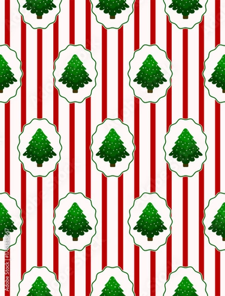 Obraz christmas trees pattern
