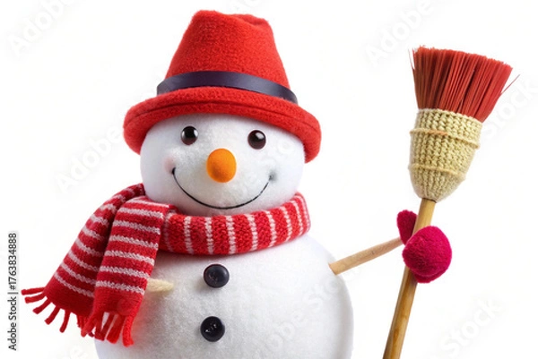 Obraz Beautiful snowman isolated on white