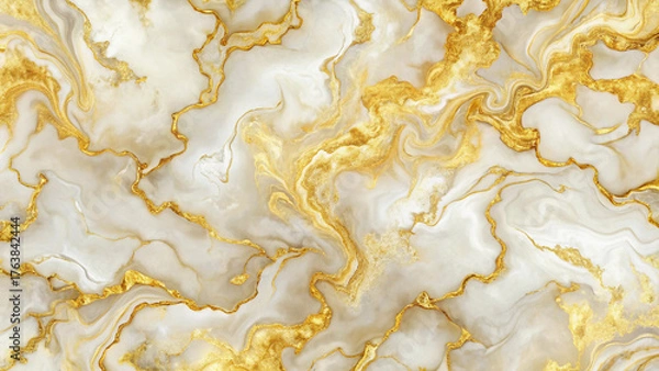 Obraz Marbleized Elegance White and Gold Texture