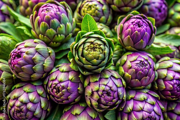 Obraz Top view artichoke flower buds