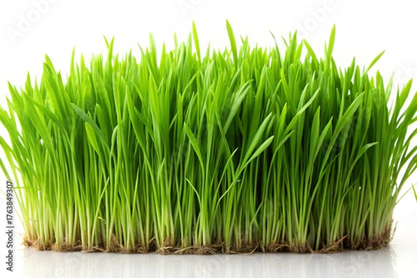Obraz Vibrant green grass with fresh blades, ideal for landscaping, gardening, and nature-themed projects.