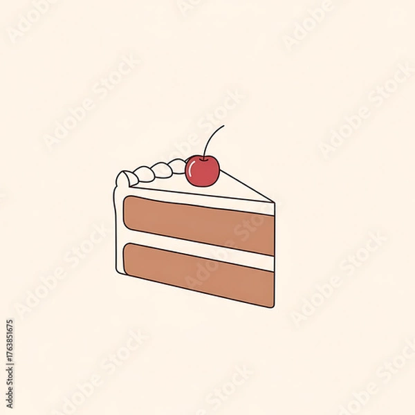 Obraz simple cake illustration