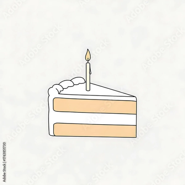 Obraz simple cake illustration