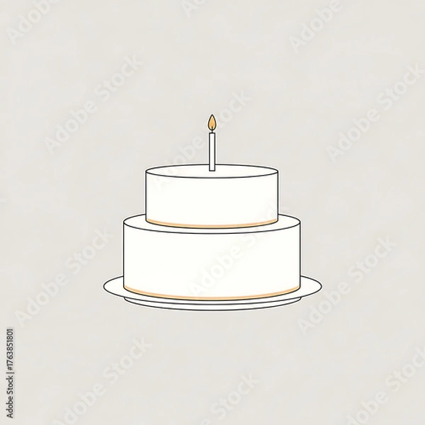 Obraz simple cake illustration