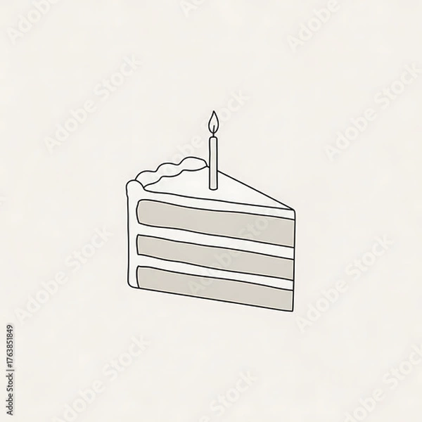 Obraz simple cake illustration