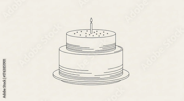 Obraz simple cake illustration