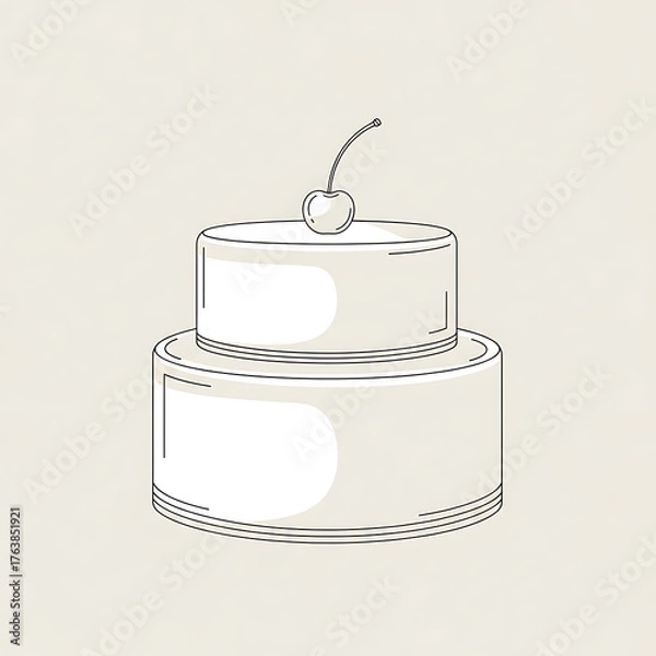 Obraz simple cake illustration