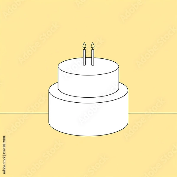 Obraz simple cake illustration