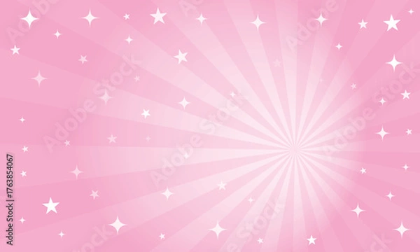 Obraz Pink rays background with stars and sparkles