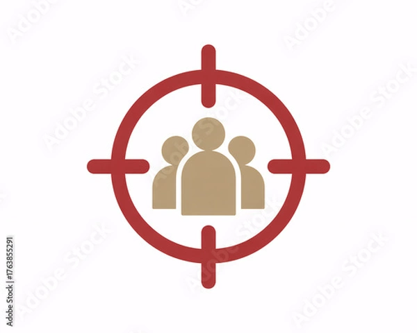 Fototapeta Strategic business targeting concept with people icons in a crosshair illustration for marketing and sales outreach