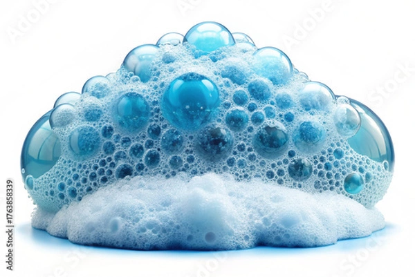 Obraz Shampoo foam texture with soap bubbles and clipping path