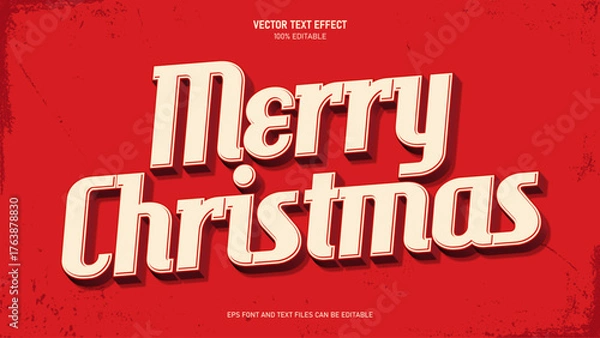 Fototapeta Merry christmas 3d text  editable text effect