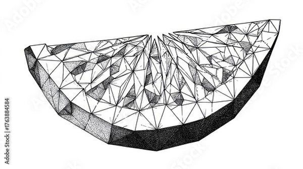 Fototapeta Geometric lime slice illustration