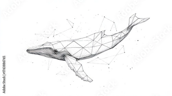 Fototapeta Abstract whale illustration