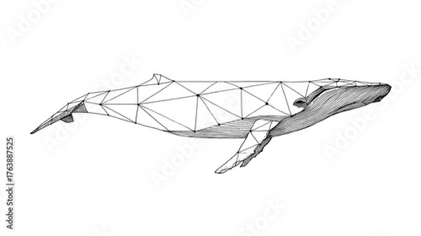 Fototapeta Whale polygonal design