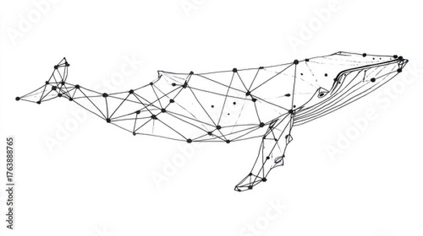 Fototapeta Geometric whale design