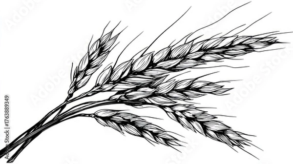 Fototapeta Wheat ears illustration