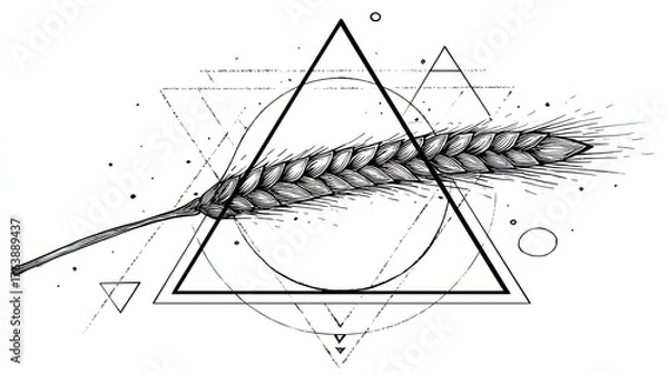 Fototapeta Wheat ear graphic design