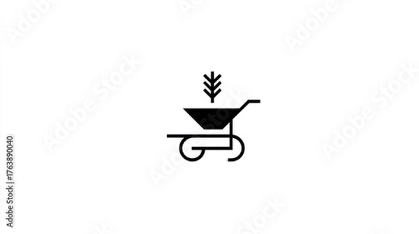 Fototapeta Simple garden cart icon