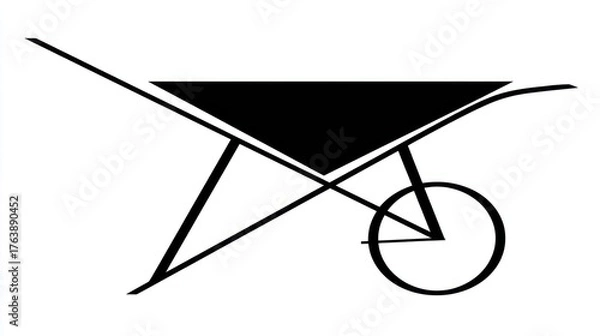 Fototapeta Simple wheelbarrow illustration