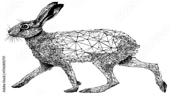 Fototapeta Geometric hare illustration