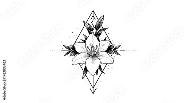 Fototapeta Geometric floral design