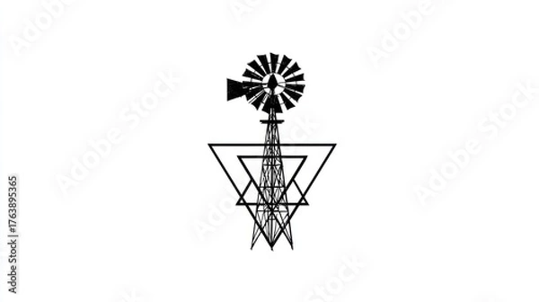 Fototapeta Windmill geometric design