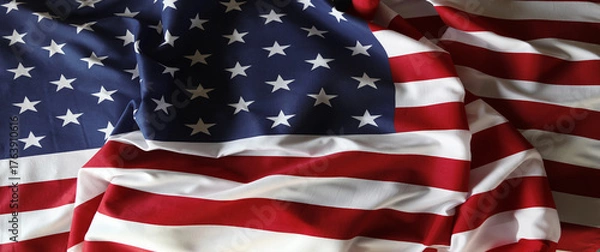 Fototapeta Rippled American flag