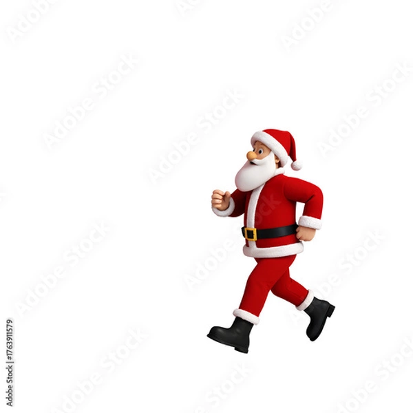 Obraz A close-up of a Santa Claus figurine against a white backdrop.