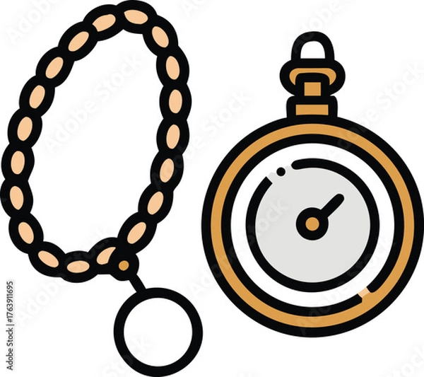 Obraz clock and chain