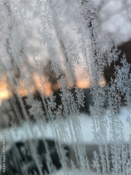 Obraz snow on the window