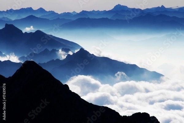 Fototapeta Panoramic View from "Zugspitze" (Alps)