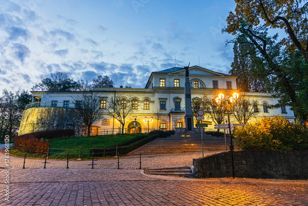 Fototapeta Zamek w Cieszynie – pozostałości zamku Piastów cieszyńskich zbudowanego w miejscu grodu plemienia Gołęszyców i następnie piastowskiego grodu kasztelańskiego. Śląsk w Polsce