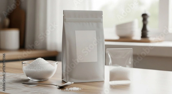 Fototapeta Sugar Presentation A Collection of Sugar in Various Forms with a Blank Label for Versatility
