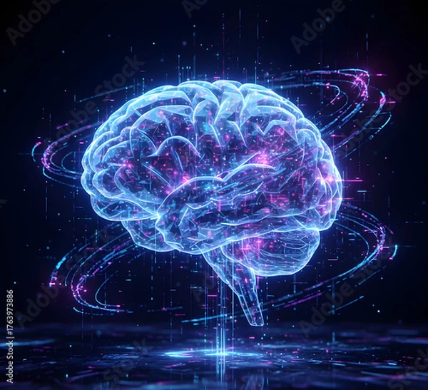 Fototapeta Futuristic AI Brain