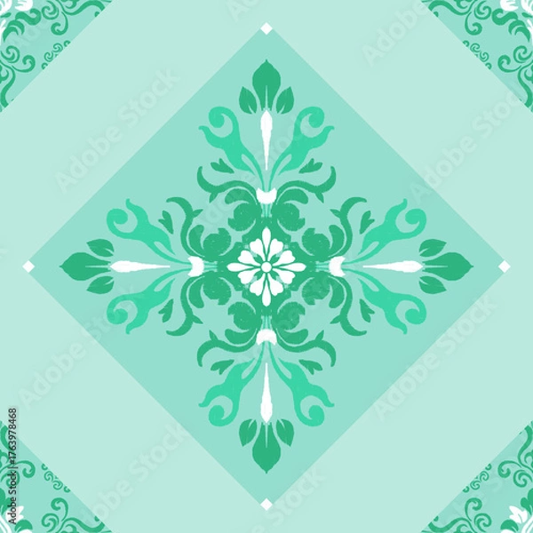 Obraz Modern Ethnic Green Color Pattern
