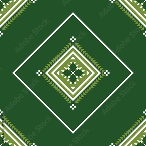 Obraz Modern Ethnic Green Color Pattern