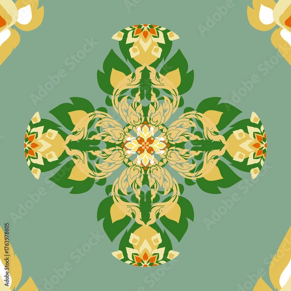Obraz Thai style fabric pattern traditional 