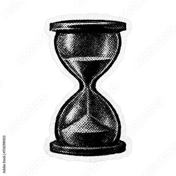 Fototapeta PNG Vintage monochrome hourglass illustration.