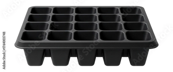 Fototapeta Compact seedling tray with separate cells, ideal for small urban spaces.