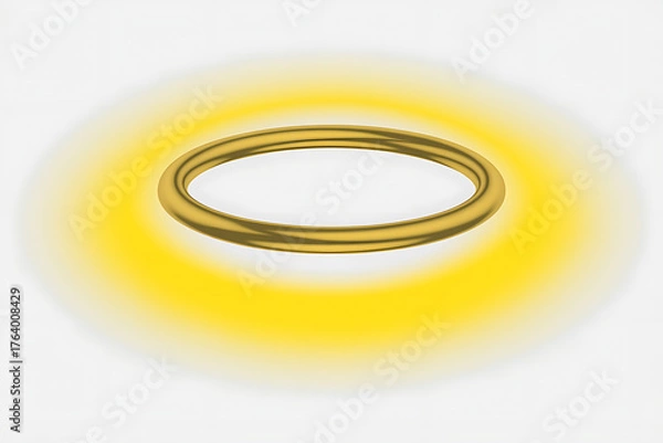 Fototapeta Glowing golden ring radiates light, creating a mesmerizing, ethereal circular aura.