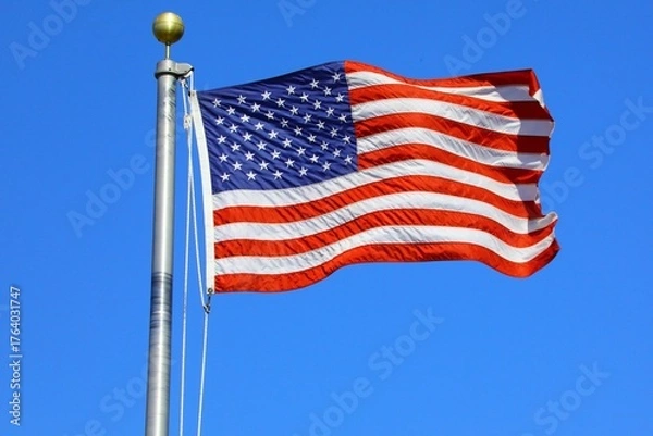 Obraz United States flag low angle view 