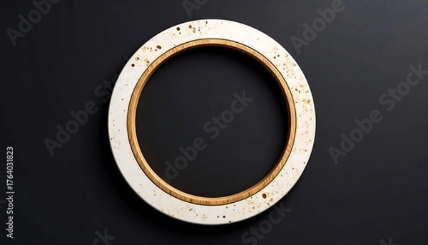 Obraz Empty Coffee Ring Mark on a Dark Surface with Abstract Coffee Stain Art.