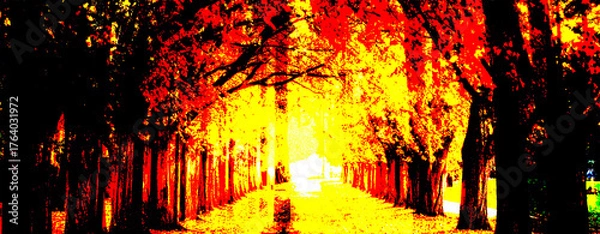 Fototapeta pine forest with grunge effect