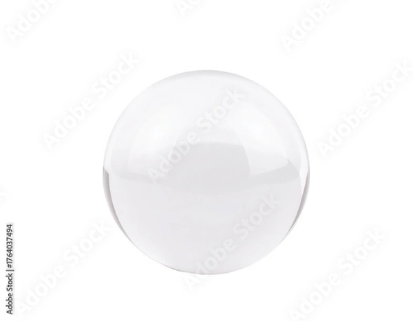 Obraz Clear Glass Sphere Reflecting Light on White Background 3.