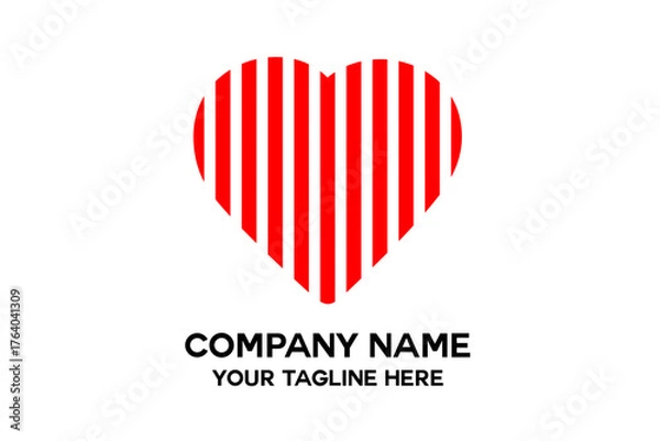 Obraz heart logo with upward line pattern