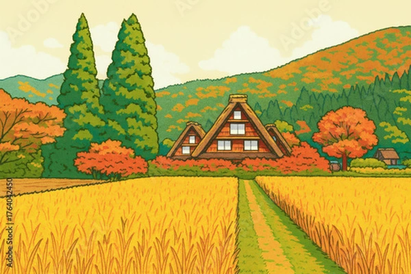 Fototapeta 白川郷　秋